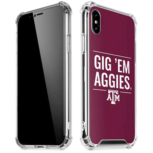 Texas A&M University Gig Em Aggies iPhone XS Max Clear Case